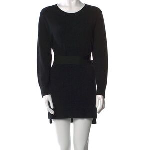 Sandro Wool and Cashmere Knit Belted Shirt Dress Long Sleeve Unique Mini 2-4